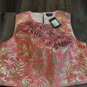 Kate Spade pink and gold blouse sz Large